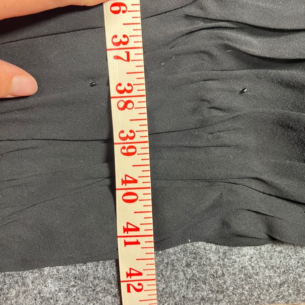 Papell Boutique Evening Black Silk Ruched Beaded Formal Cocktail Party Dress Sz6 - Picture 6 of 10